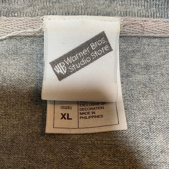 Vintage 90s Tweety Bird Varsity Shirt Crew Neck Long Sleeve Tee Cotton Grey XL - Picture 6 of 7